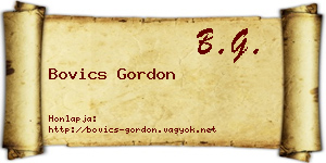 Bovics Gordon névjegykártya